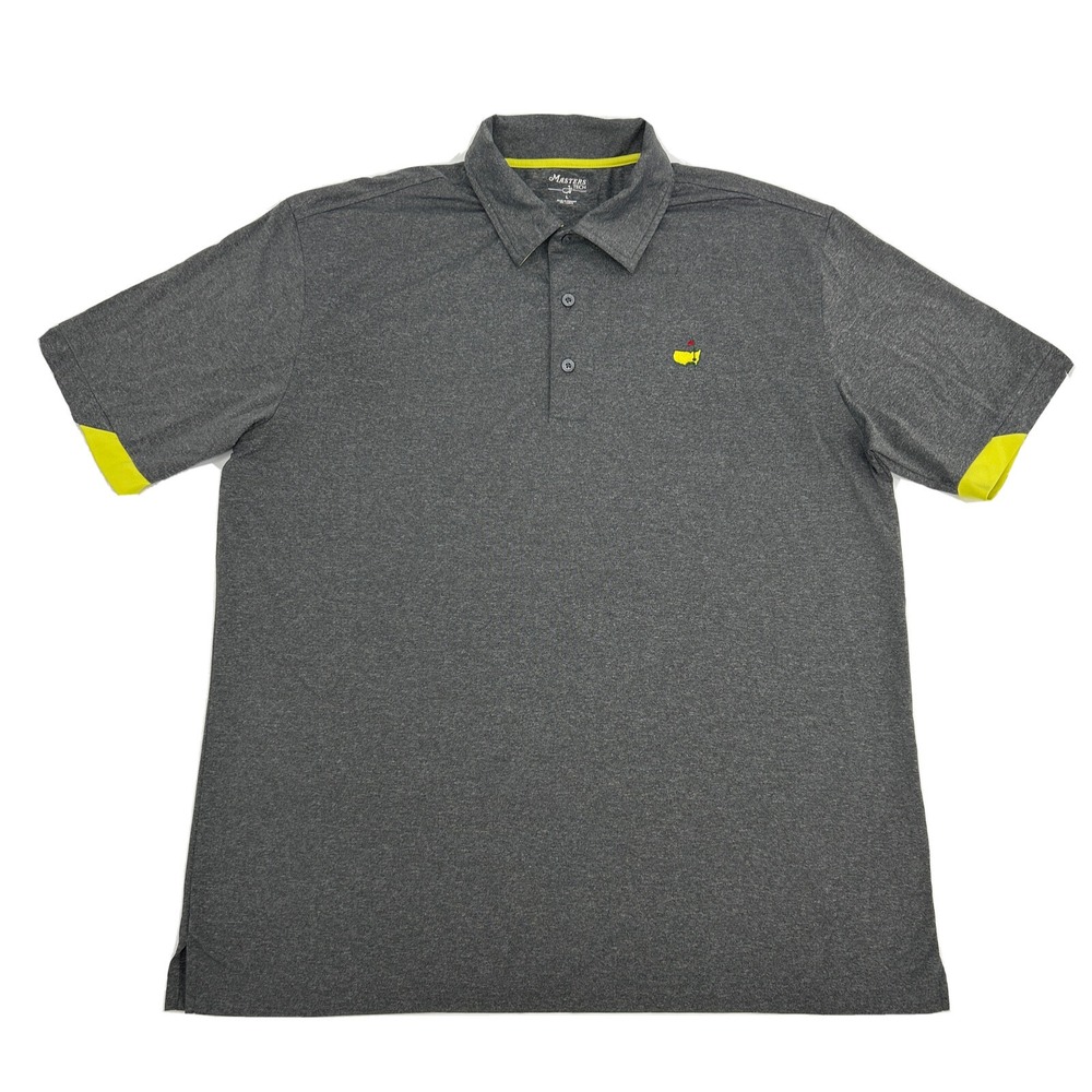 Masters Tech‎ Shirt Mens L Gray Short Sleeve Polo Golf Augusta National